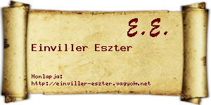 Einviller Eszter névjegykártya